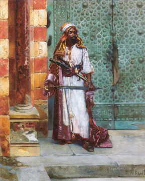 Guardia permanente pintor árabe Rudolf Ernst Pinturas al óleo